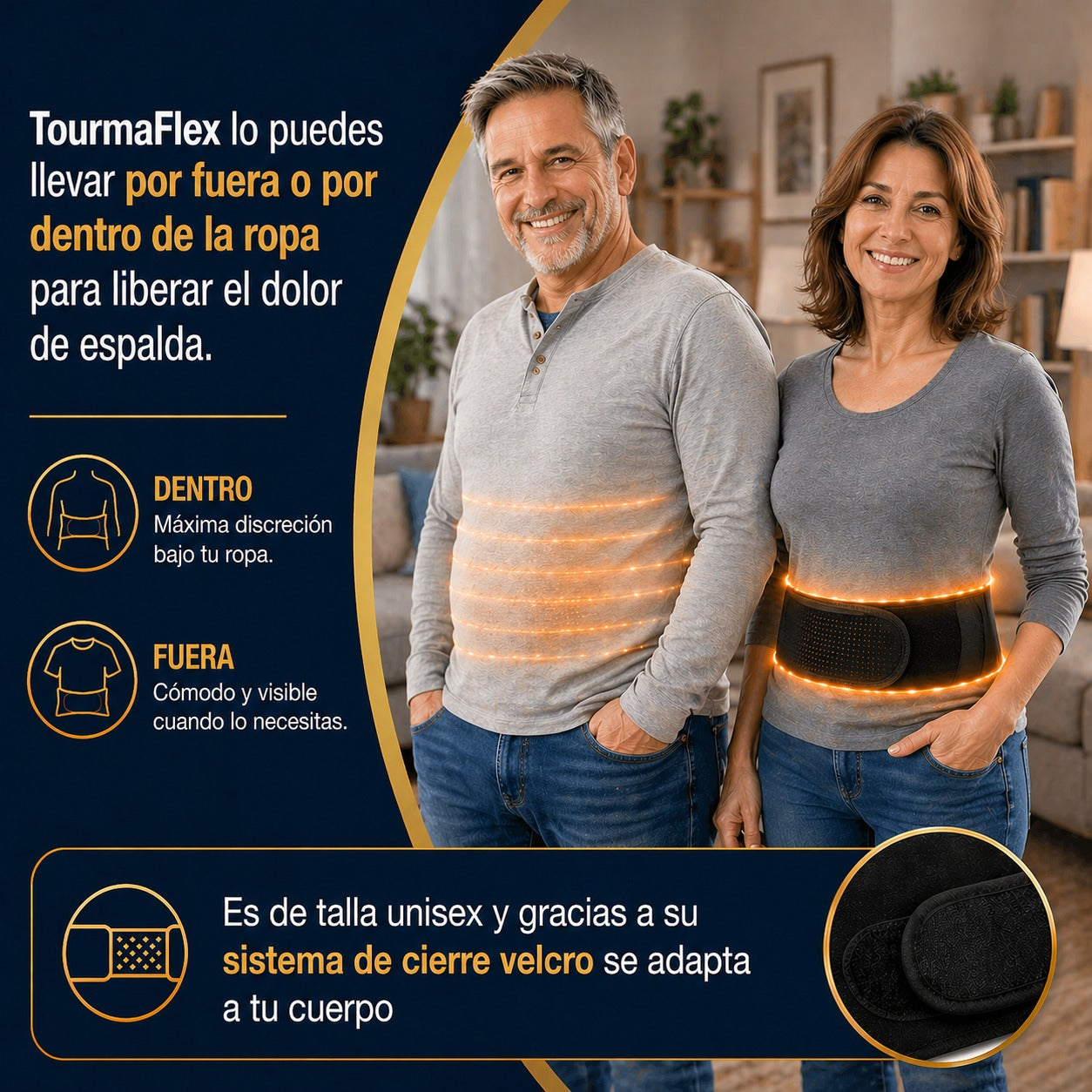Faja Térmica TourmaFlex™ - Libera tu espalda del dolor con calor terapéutico y soporte firme